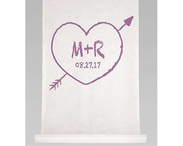Personalized Heart & Arrow Aisle Runner - Main Image | My Wedding Favors