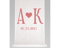 Personalized Initials & Heart Aisle Runner - Main Image | My Wedding Favors
