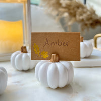 Thumbnail for White Pumpkin Place Card Holder (Set of 6) - Alternate Image 2 | My Wedding Favors