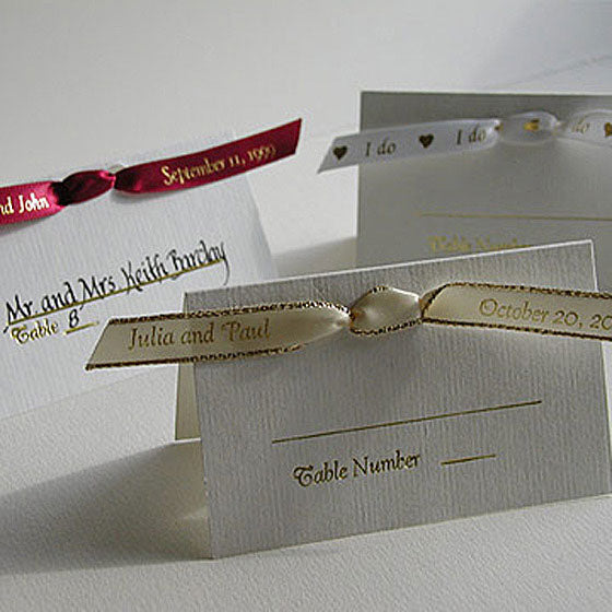 Seating Card with Personalized Ribbon - Main Image | My Wedding Favors