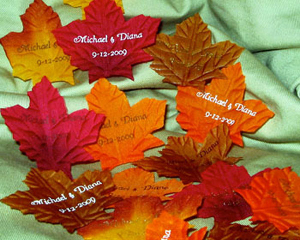 Personalized Fall Leaves - Alternate Image 2 | My Wedding Favors