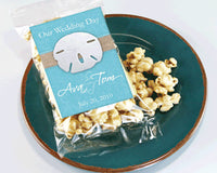 Personalized Beach Themed Caramel Popcorn Wedding Favors - Main Image | My Wedding Favors