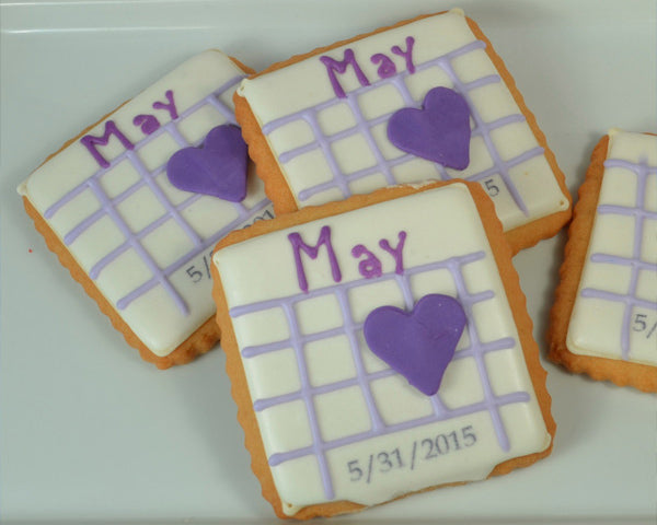 Our Wedding Date Calendar Cookie - Main Image | My Wedding Favors