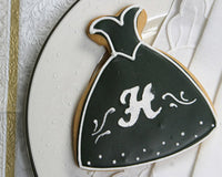 Thumbnail for Personalized Initial Wedding Dress Cookie - Main Image | My Wedding Favors