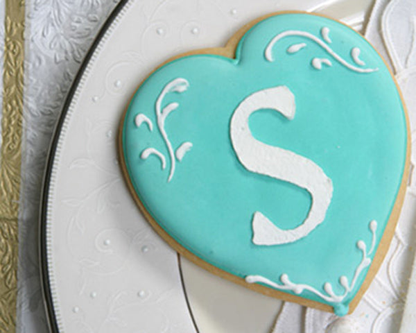 Personalized Initial Heart Cookie - Main Image | My Wedding Favors