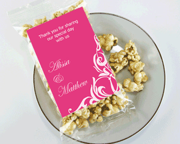 Personalized Classic Themed Caramel Popcorn Wedding Favors - Main Image | My Wedding Favors