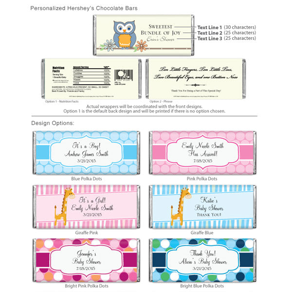 Personalized Exclusive Baby Hershey Wrappers (Many Designs Available) - Alternate Image 3 | My Wedding Favors
