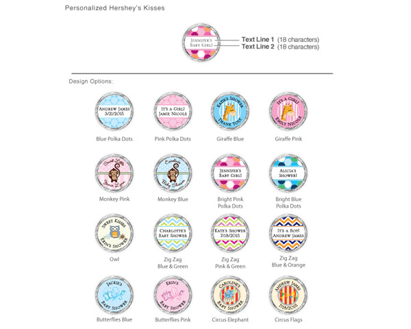 Personalized Exclusive Baby Hershey Kisses (Many Designs Available) - Alternate Image 2 | My Wedding Favors
