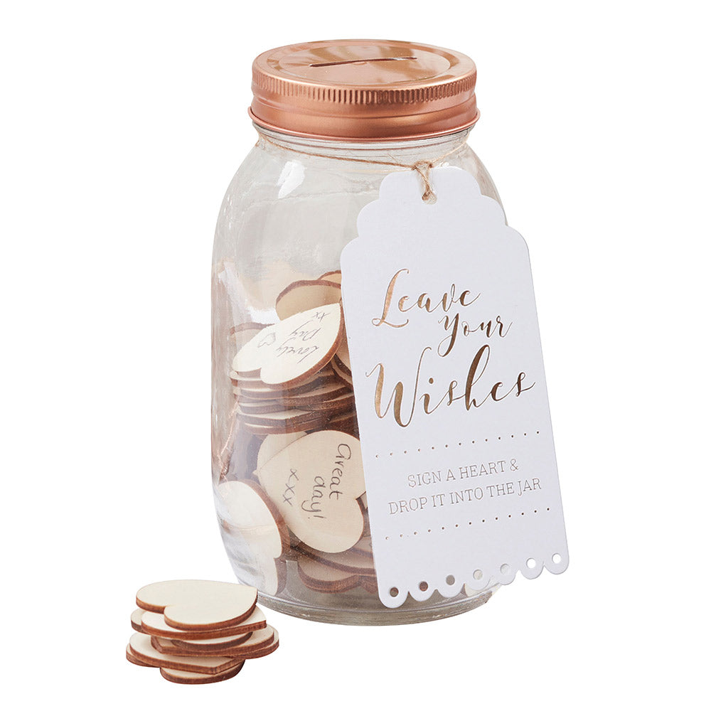 Beautiful Botanics Wishing Jar & Hearts Guest Book - Main Image | My Wedding Favors