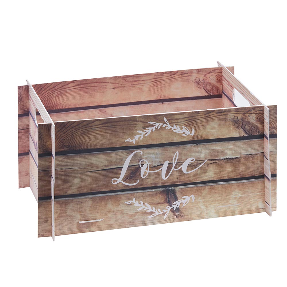 Beautiful Botanics Collapsible Wooden Effect Card Crate - Alternate Image 2 | My Wedding Favors