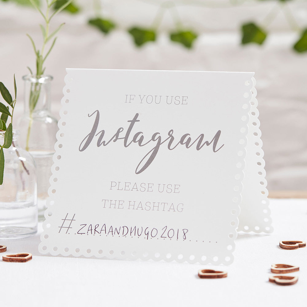Beautiful Botanics "Use Our Hashtag" Tent Cards (Set of 5) - Main Image | My Wedding Favors