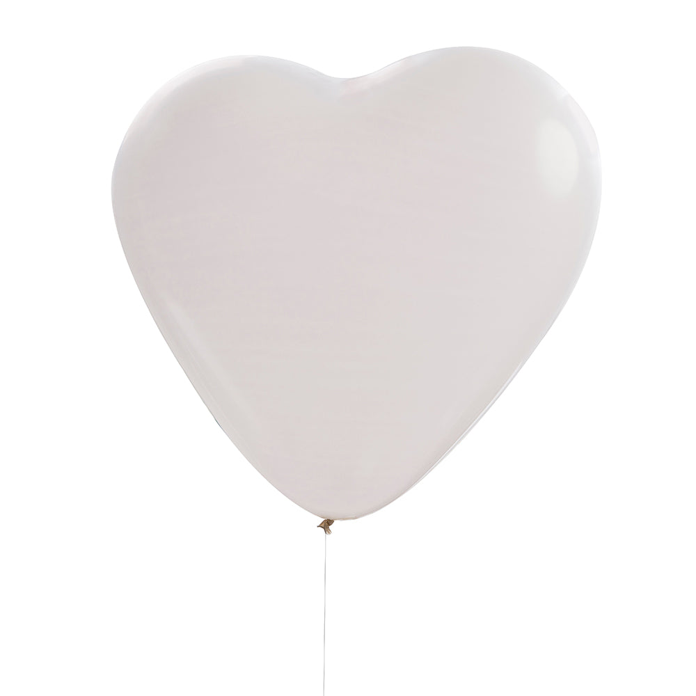 Beautiful Botanics White 36" Heart Balloons (Set of 3) - Alternate Image 2 | My Wedding Favors