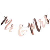 Thumbnail for Beautiful Botanics Rose Gold Mr. & Mrs. Banner - Alternate Image 2 | My Wedding Favors
