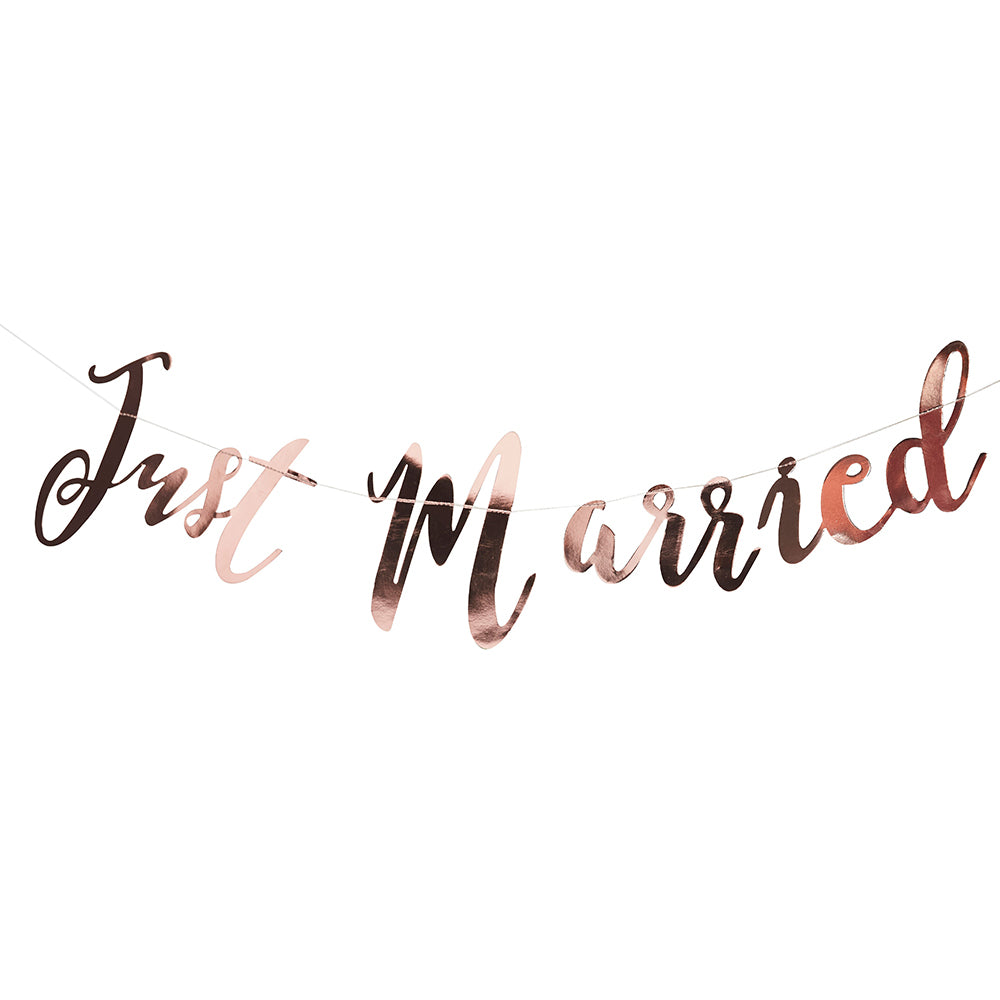 Beautiful Botanics Rose Gold Just Married Banner - Alternate Image 2 | My Wedding Favors