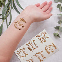 Thumbnail for Beautiful Botanics Rose Gold Temporary Wedding Tattoos (Set of 12) - Main Image | My Wedding Favors