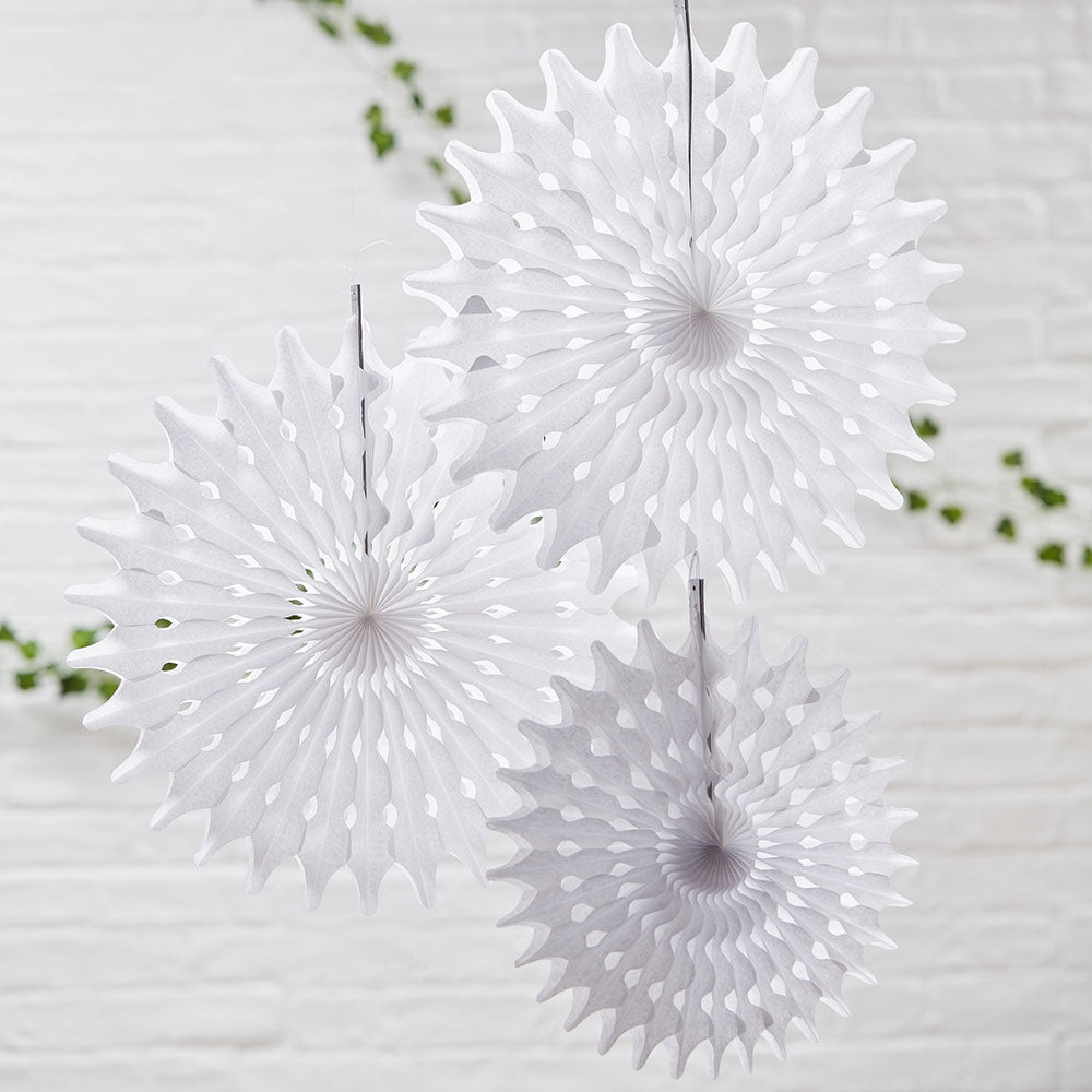 Beautiful Botanics White Tissue Hanging Fan (Set of 3) - Main Image | My Wedding Favors