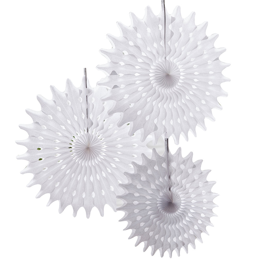 Beautiful Botanics White Tissue Hanging Fan (Set of 3) - Alternate Image 2 | My Wedding Favors