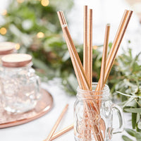 Thumbnail for Beautiful Botanics Rose Gold Paper Straws (Set of 25) - Main Image | My Wedding Favors