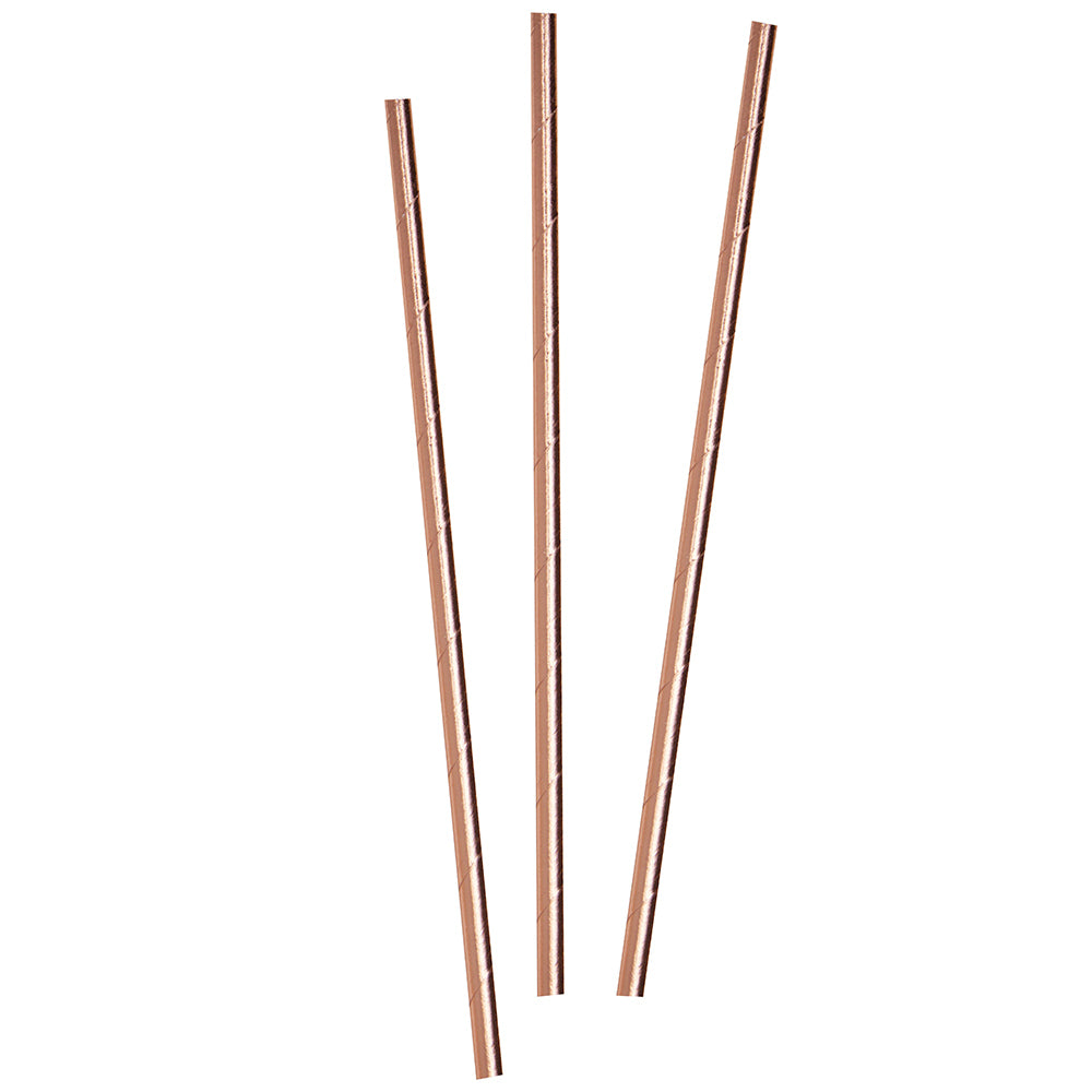 Beautiful Botanics Rose Gold Paper Straws (Set of 25) - Alternate Image 2 | My Wedding Favors