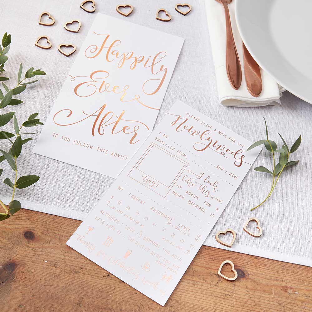 Beautiful Botanics Rose Gold Happily Ever After Advice Cards (Set of 10)