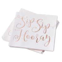 Thumbnail for Beautiful Botanics Rose Gold Foil Sip Sip Hooray Napkin (Set of 16) - Alternate Image 2 | My Wedding Favors