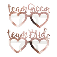 Thumbnail for Beautiful Botanics Rose Gold Foil Team Bride Team Groom Glasses (Set of 8) - Alternate Image 2 | My Wedding Favors