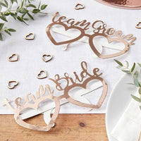 Thumbnail for Beautiful Botanics Rose Gold Foil Team Bride Team Groom Glasses (Set of 8) - Main Image | My Wedding Favors