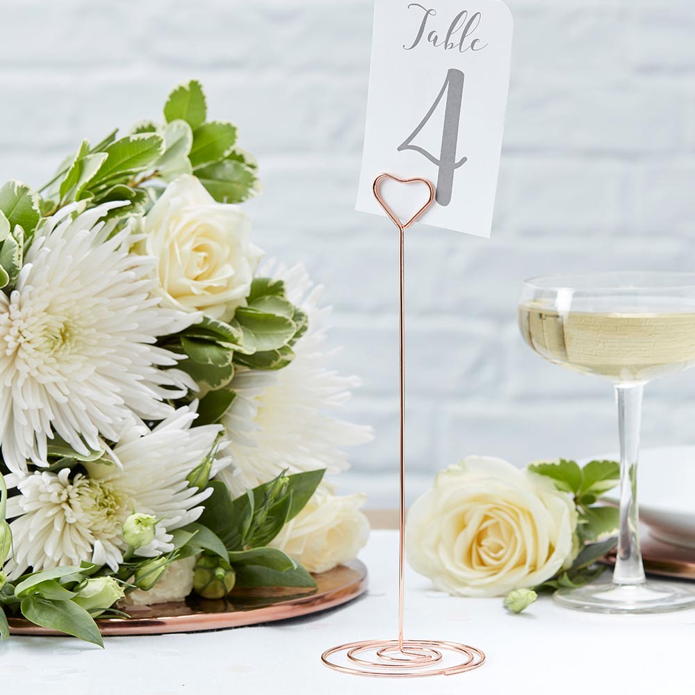 Beautiful Botanics Rose Gold Table Number Stand - Main Image | My Wedding Favors