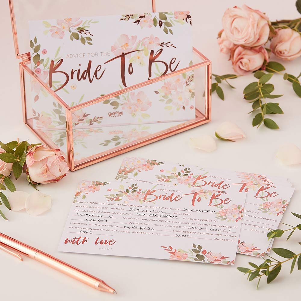 Bride To Be Rose Gold Advice Cards - Alternate Image 2 | My Wedding Favors