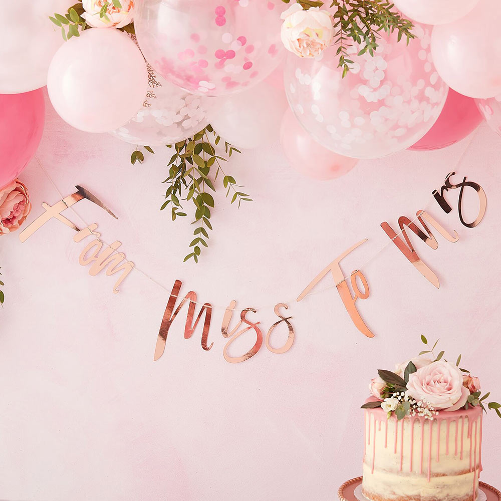 From Miss to Mrs. Rose Gold Banner - Alternate Image 2 | My Wedding Favors