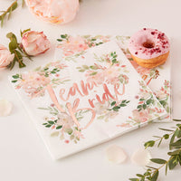 Thumbnail for Team Bride Rose Gold Napkin (Set of 16) - Main Image | My Wedding Favors