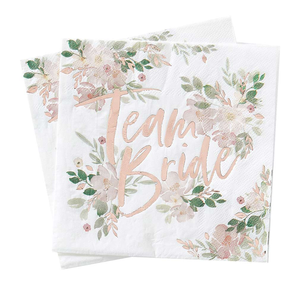 Team Bride Rose Gold Napkin (Set of 16) - Alternate Image 2 | My Wedding Favors