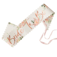 Thumbnail for Bride to Be Rose Gold Paper Sash - Main Image | My Wedding Favors