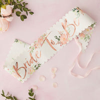 Thumbnail for Bride to Be Rose Gold Paper Sash - Alternate Image 2 | My Wedding Favors