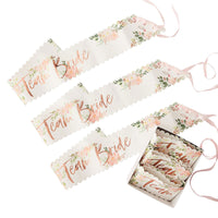 Thumbnail for Team Bride Rose Gold Paper Sash (Set of 6) - Main Image | My Wedding Favors