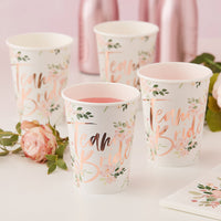 Thumbnail for Team Bride Rose Gold 9 oz. Paper Cups (Set of 8) - Alternate Image 2 | My Wedding Favors