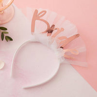 Thumbnail for Bride Rose Gold Headband Veil - Main Image | My Wedding Favors