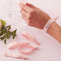 Thumbnail for Team Bride Rose Gold Wristbands - Main Image | My Wedding Favors