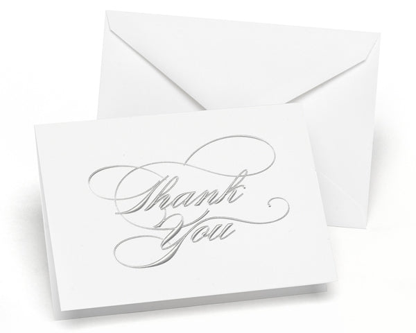 Silver - Thank You Card and Envelope (Package of 50) - Main Image | My Wedding Favors