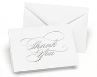 Thumbnail for Silver - Thank You Card and Envelope (Package of 50) - Main Image | My Wedding Favors
