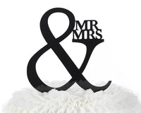 Mr. & Mrs. Black Acrylic Cake Topper - Main Image | My Wedding Favors