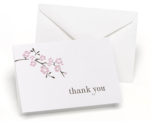 Cherry Blossom - Thank You Card and Envelope (Package of 50) - Main Image | My Wedding Favors