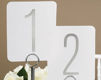 Thumbnail for Classic Silver Metallic Foil Table Number Cards (1-40) - Main Image | My Wedding Favors