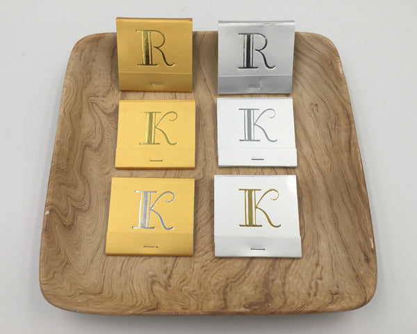 Broadway Font Monogram Matches - Gold or Silver (Box of 50) - Main Image | My Wedding Favors