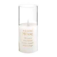 Thumbnail for In Loving Memory Memorial LED Glass Candle Holder with Verse
