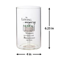 Thumbnail for In Loving Memory Memorial LED Glass Tea Light Holder with Verse