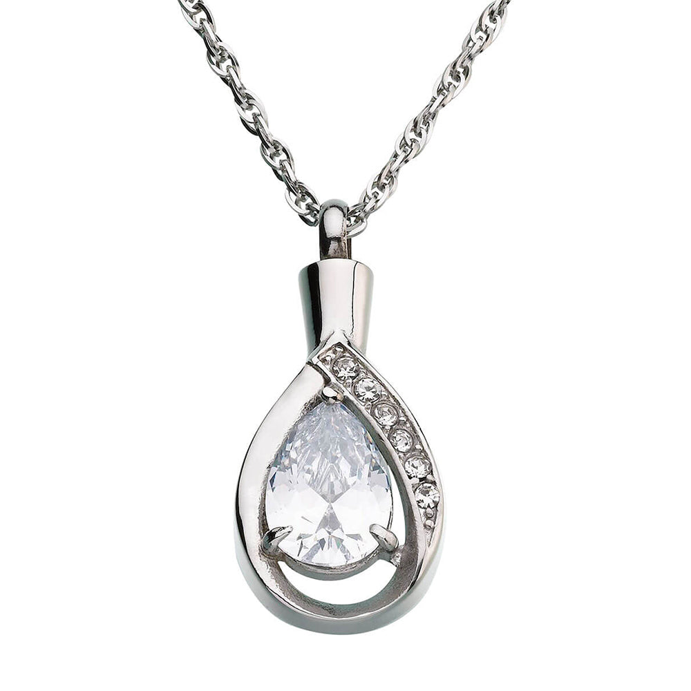 Tear Drop Memorial Pendant Necklace