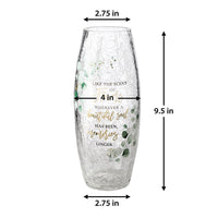 Thumbnail for Botanical Crackle Glass Memorial Vase with Sympathy Verse