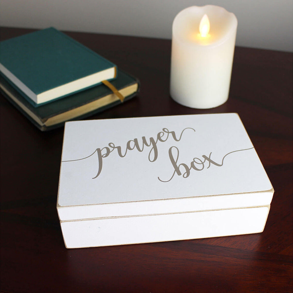 Distressed White Prayer Box