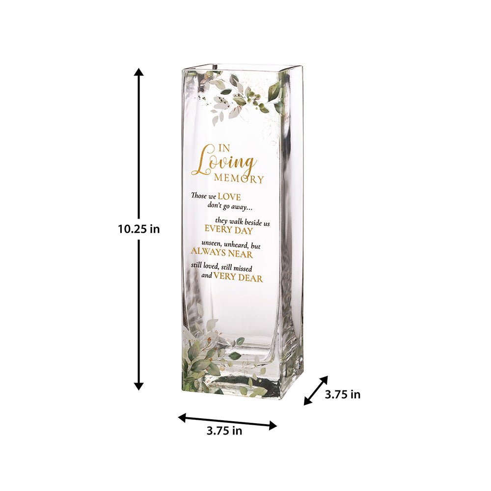 Botanical Memorial Vase with Sympathy Verse